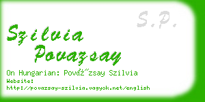 szilvia povazsay business card